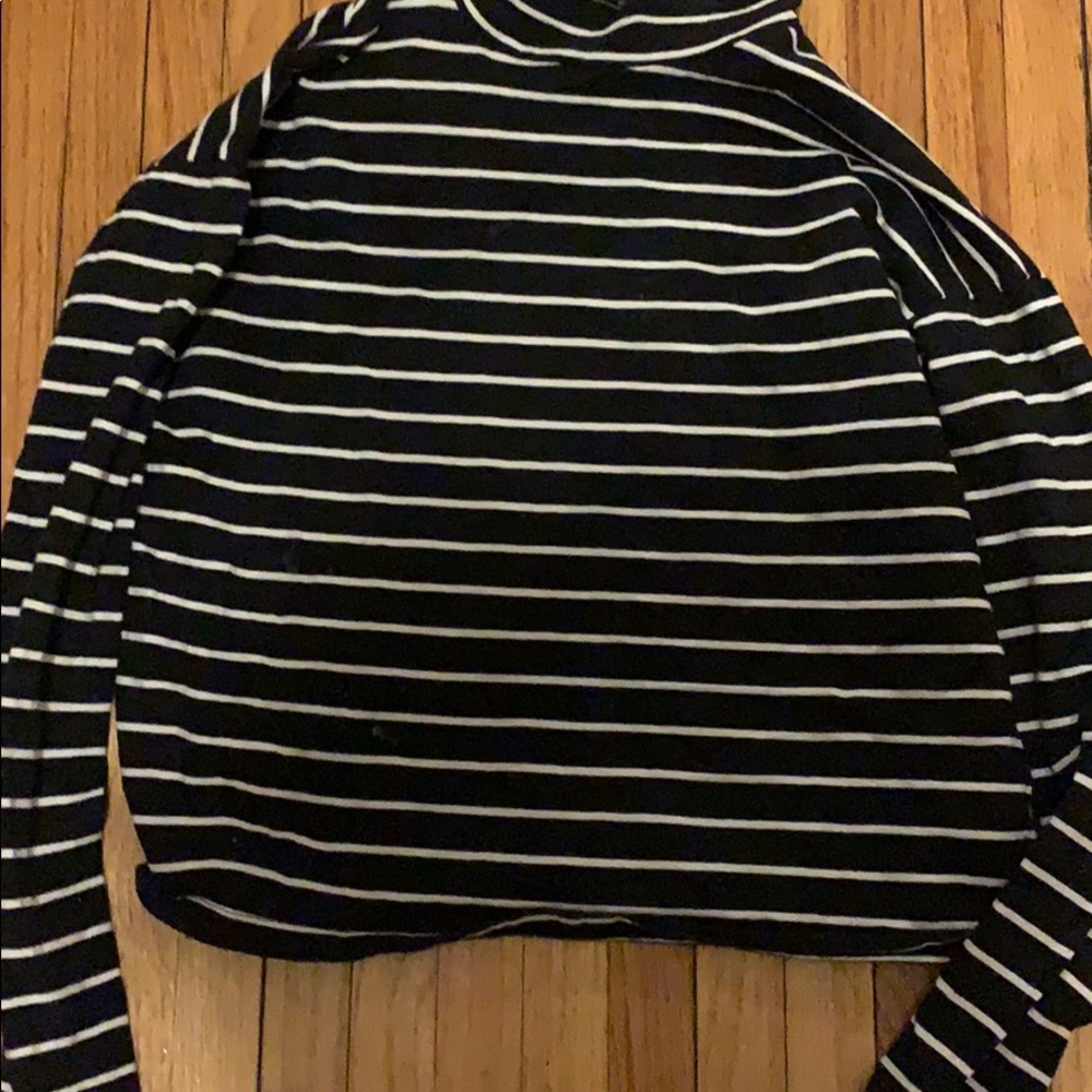 blue and white crop top